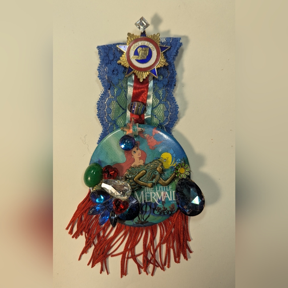 Wendy Gell pop art ribbon medallion The Little Mermaid.